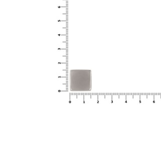 Квадратный шильдик на резинку Epoxi, матовый серебристый