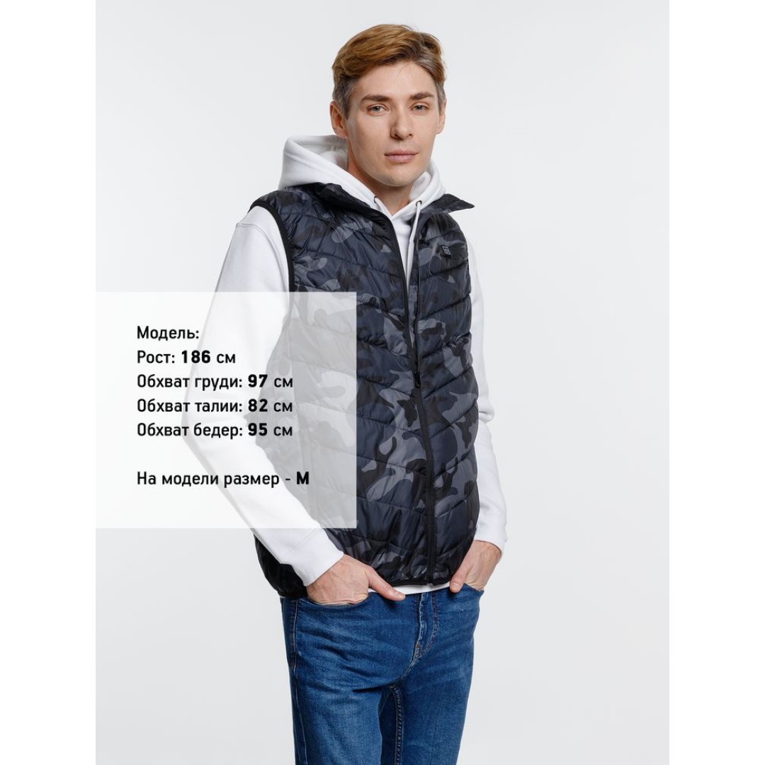 Жилет с подогревом Thermalli Valmorel, серый камуфляж, размер S