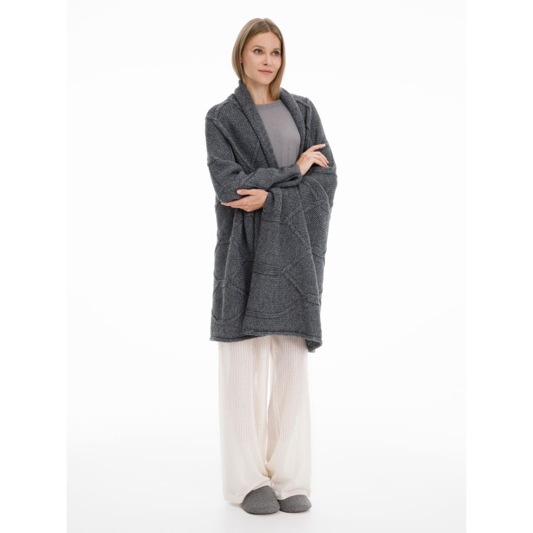 Плед Curve Verve, серый меланж (маренго)