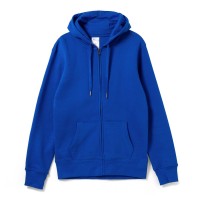 Толстовка на молнии с капюшоном унисекс King, ярко-синяя, XXL