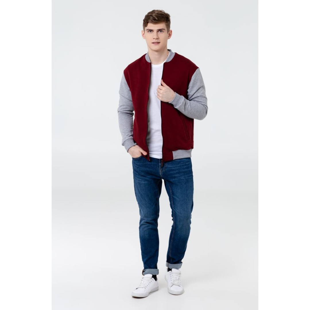 Бомбер College, бордовый, S