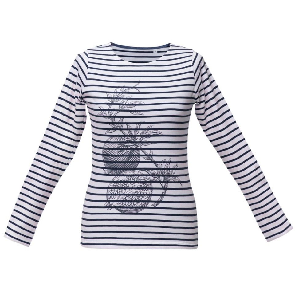 Футболка женская Grand Granat, белая с синим, M