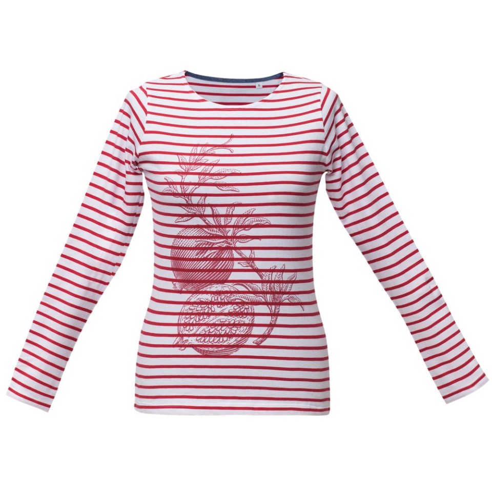 Футболка женская Grand Granat, белая с красным, S