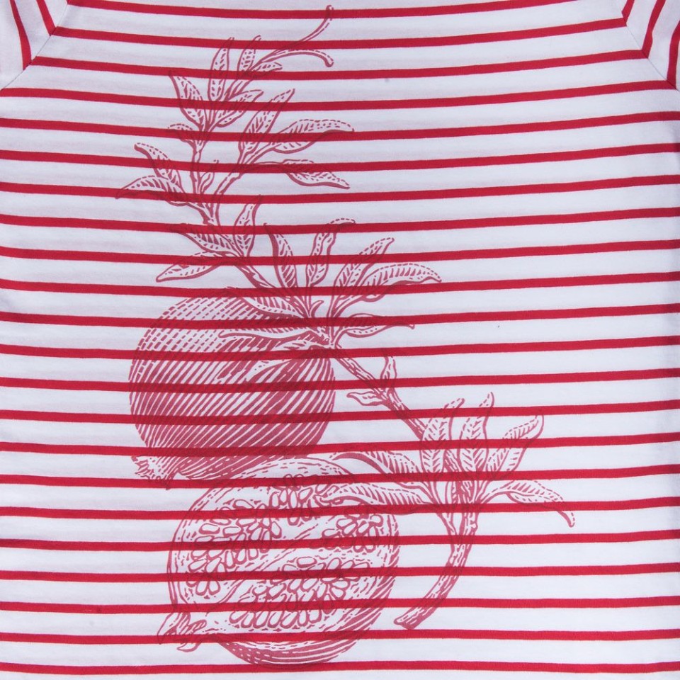 Футболка женская Grand Granat, белая с красным, S