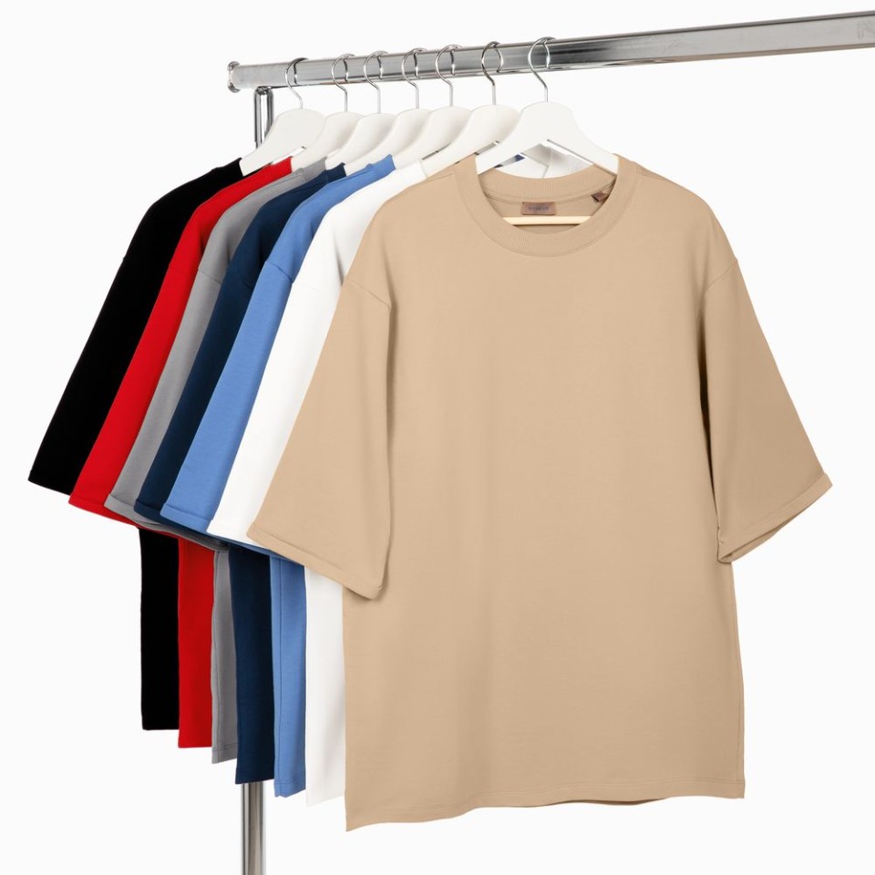 Футболка оверсайз унисекс Kosmos 2.0, бежевая, размер XS/S