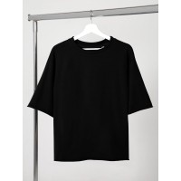 Футболка оверсайз Vozduh 2.0, черная, размер XS/S