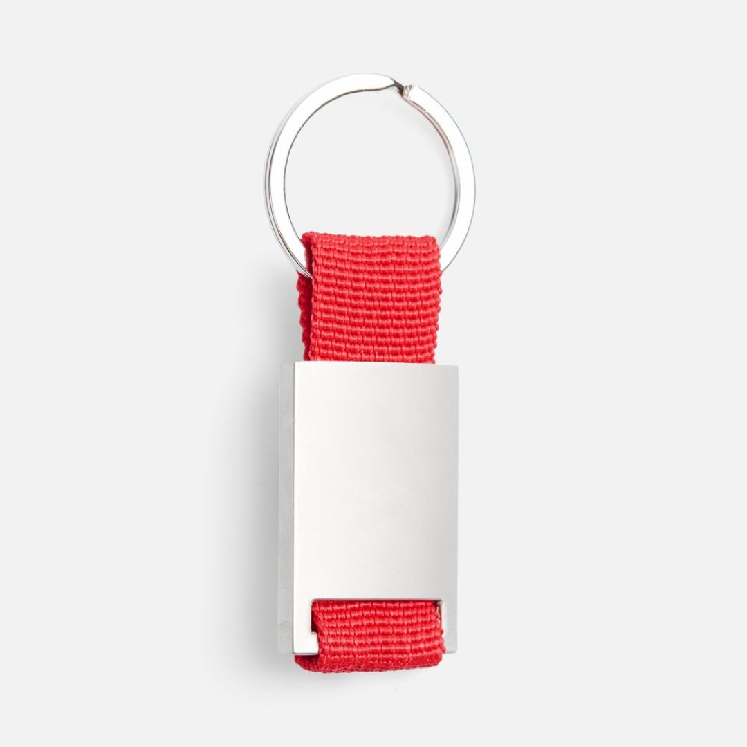 Брелок Inlet с тканевой вставкой, красный
