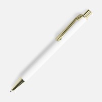 Ручка шариковая Lobby Soft Touch Gold, белая