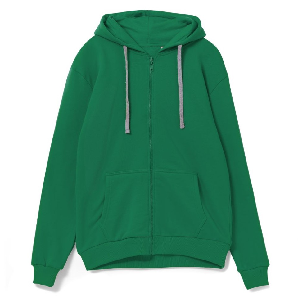 Толстовка на молнии с капюшоном Siverga, зеленая, размер XS