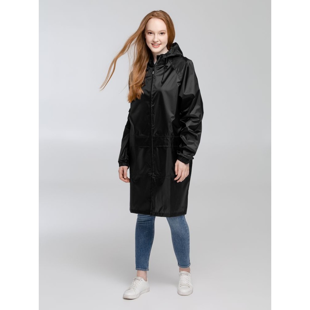 Дождевик с карманами «Плащ, плащ», черный, размер XL