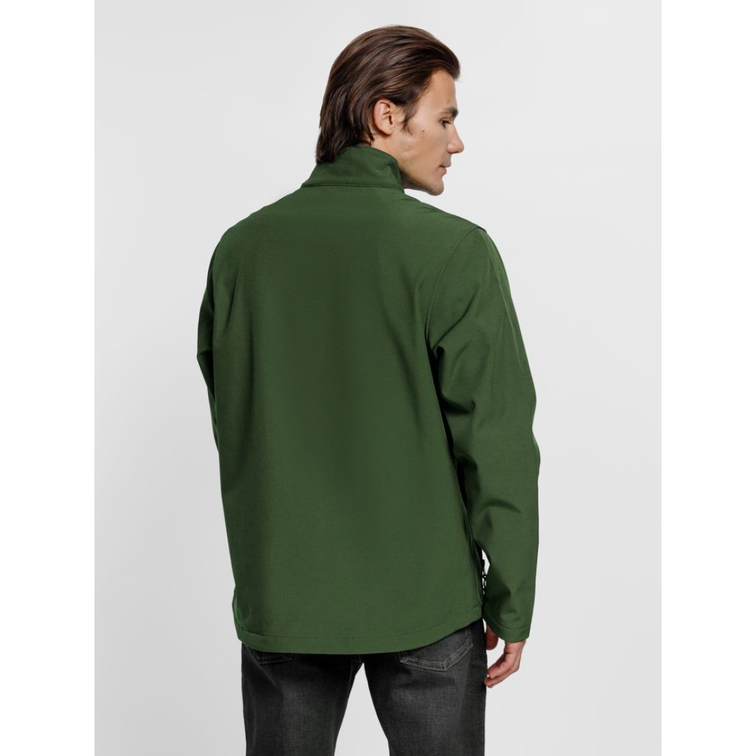 Куртка софтшелл мужская Race Men, темно-зеленая, L