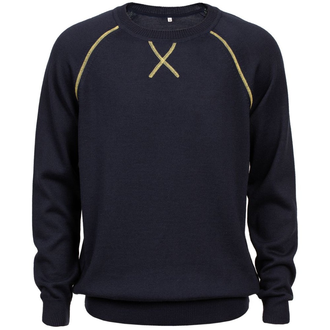 Джемпер Stitch с контрастной отделкой, синий с зеленым, S