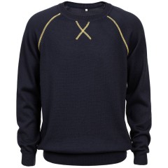 Джемпер Stitch с контрастной отделкой, синий с зеленым, S