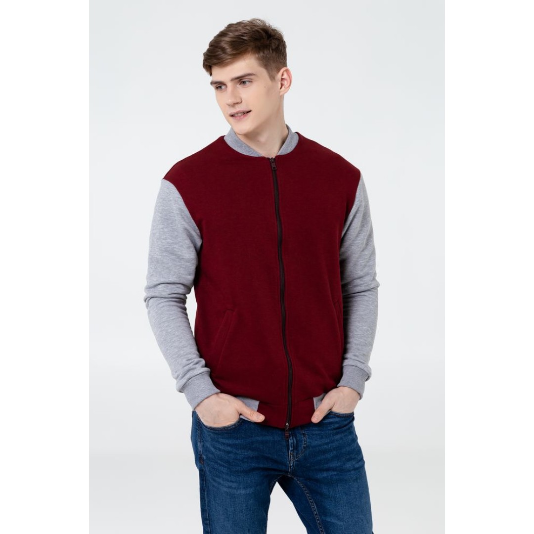 Бомбер College, бордовый, S