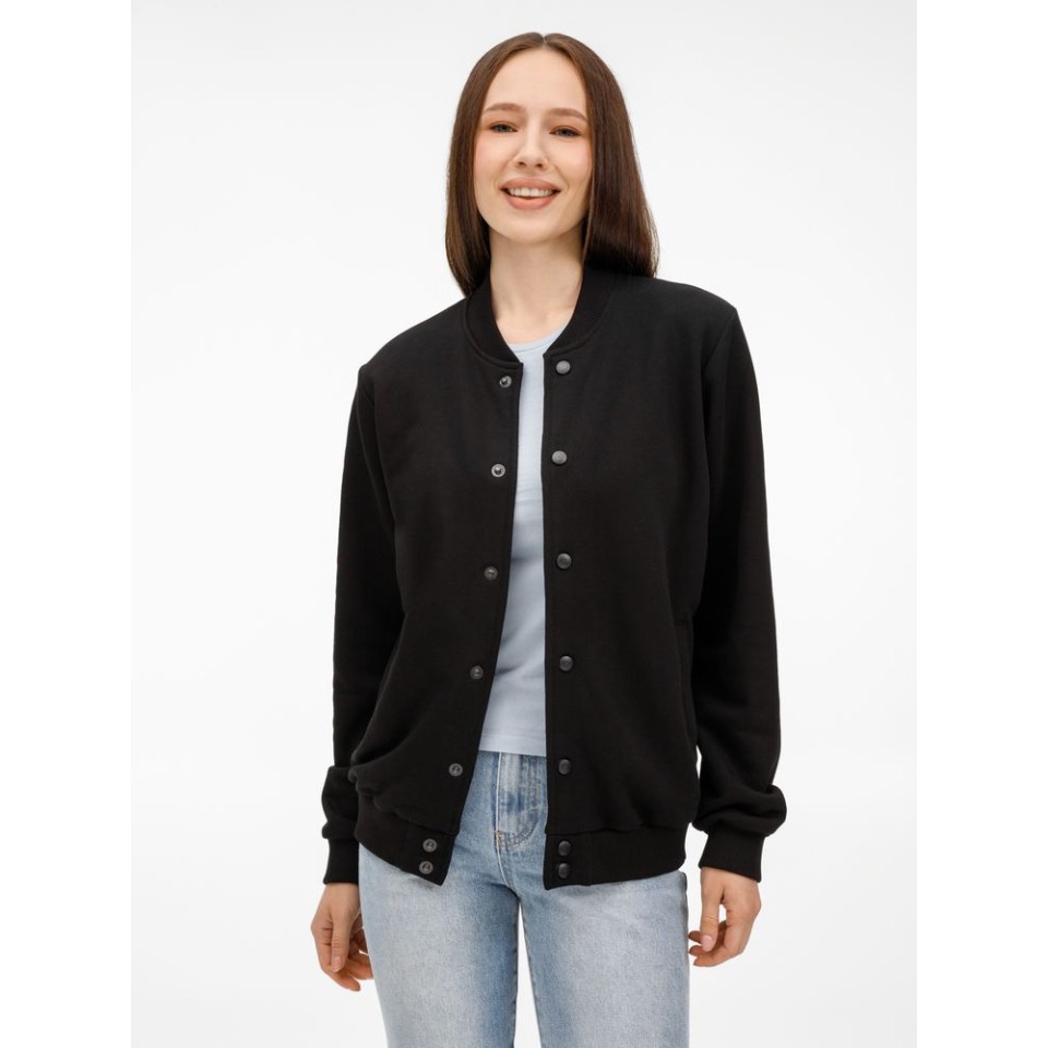 Бомбер унисекс Nuppu, черный, размер S