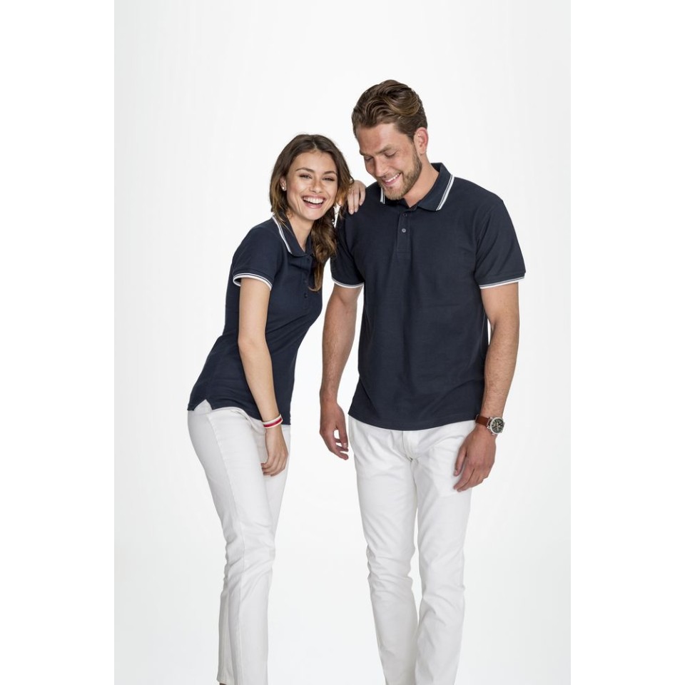 Рубашка поло мужская с контрастной отделкой Practice 270, зеленый/белый, S