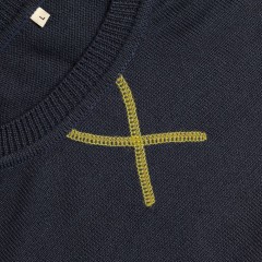 Джемпер Stitch с контрастной отделкой, синий с зеленым, S