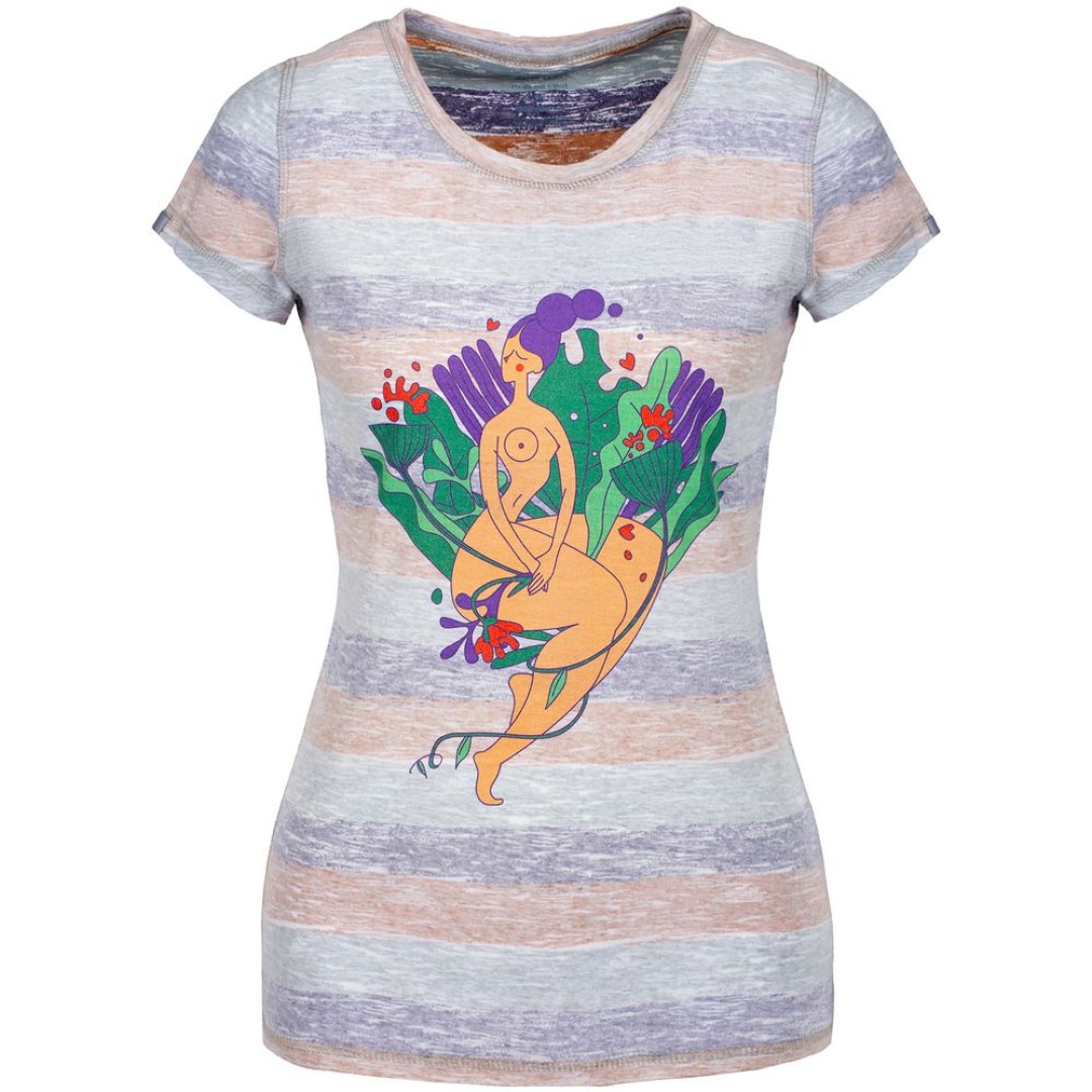 Футболка женская «Амазонка» двусторонняя, оранжевый/фиолетовый, XL