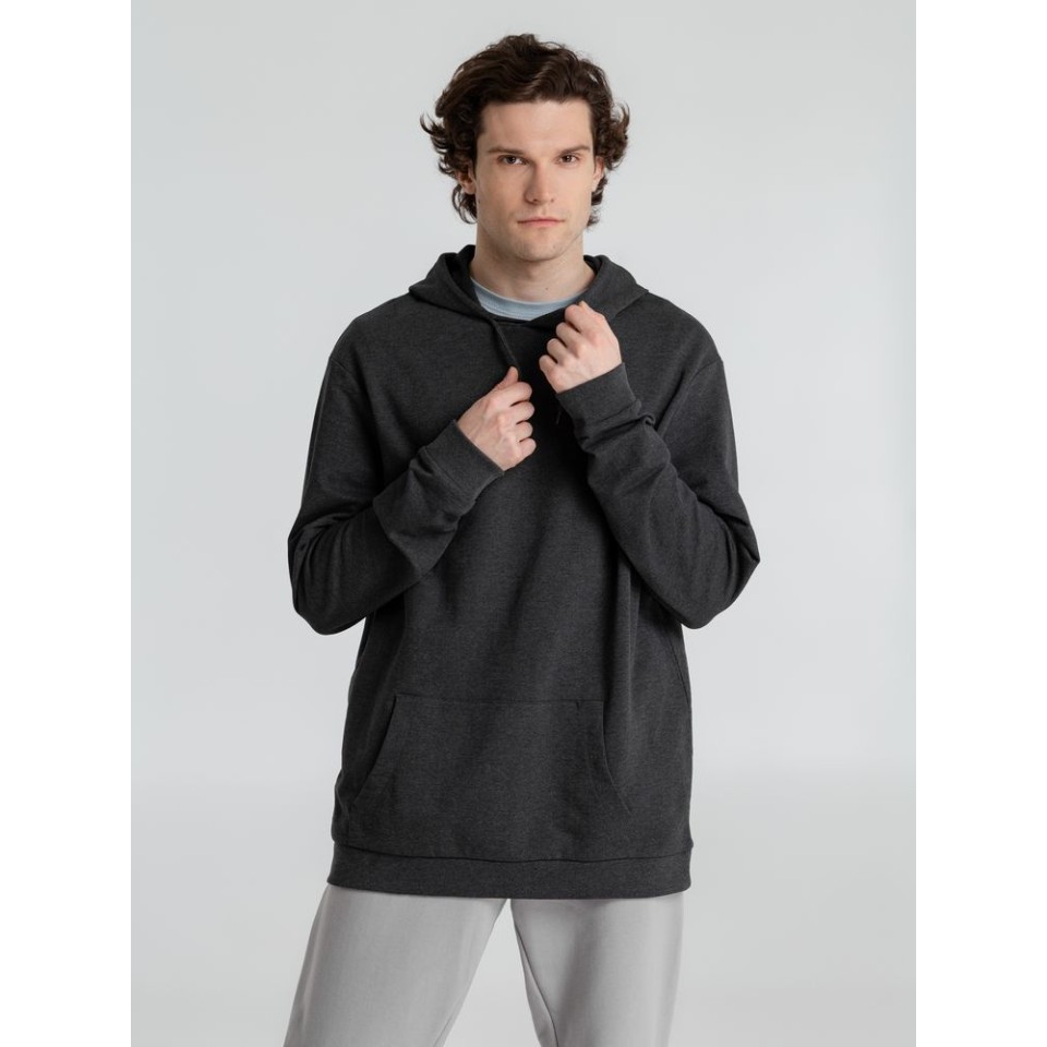 Толстовка с капюшоном унисекс Hoodie, серый меланж (антрацит)
