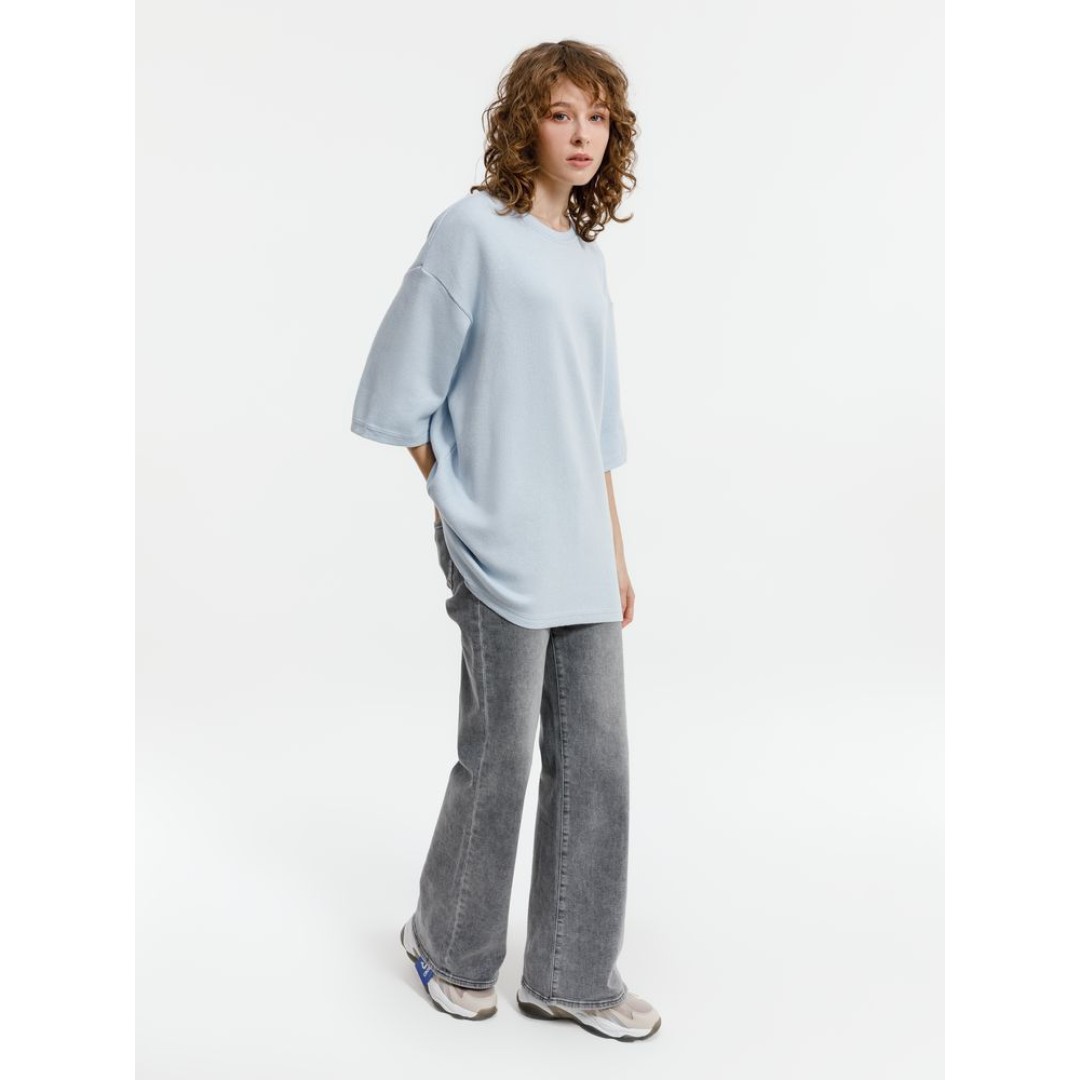 Джемпер с коротким рукавом Siluetti Volumica, светло-голубой, размер XS/S