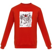 Толстовка Make Love, красная, S