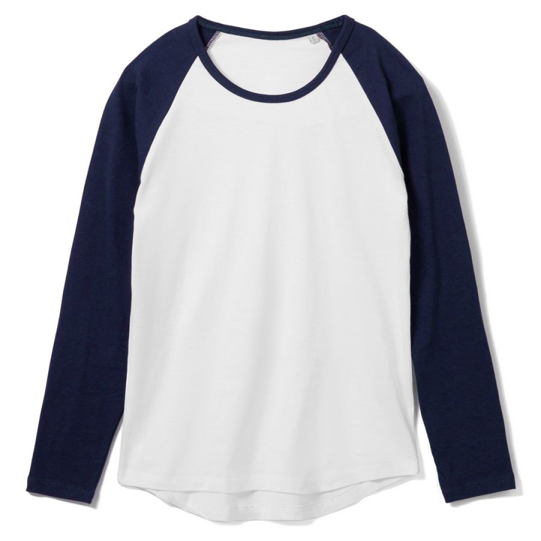 Футболка женская с длинным рукавом Milky LSL белая с темно-синим, S