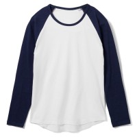 Футболка женская с длинным рукавом Milky LSL белая с темно-синим, XL