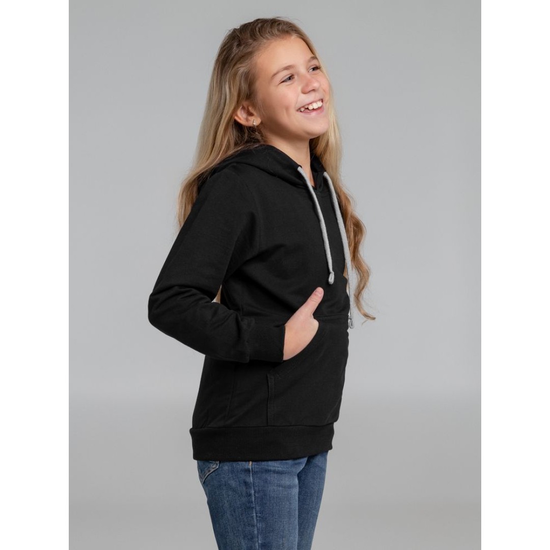 Толстовка с капюшоном детская Kirenga Kids, черная, 6 лет