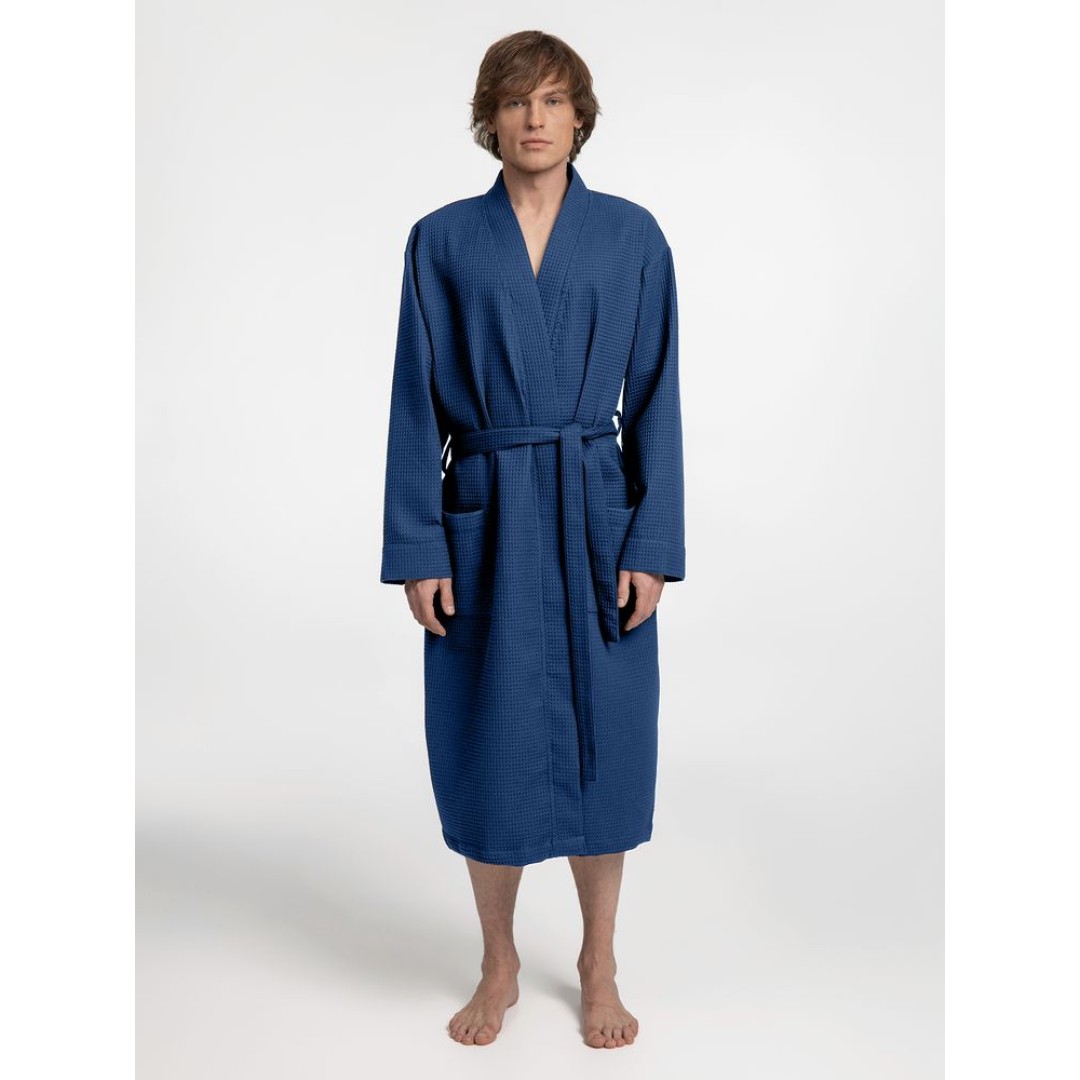 Халат вафельный Kimono, темно-синий, размер M/L
