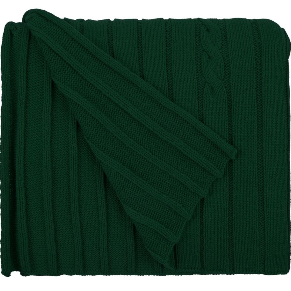 Плед Tressa, темно-зеленый