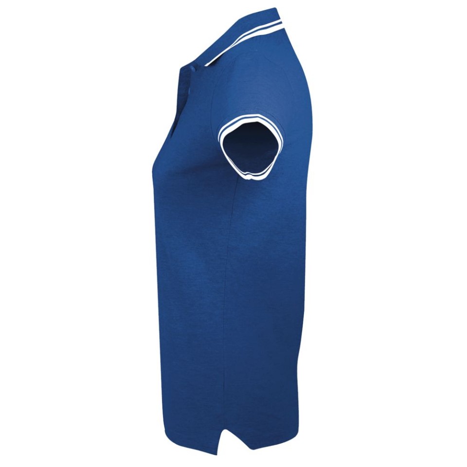 Рубашка поло женская Pasadena Women 200 с контрастной отделкой ярко-синяя с белым, L