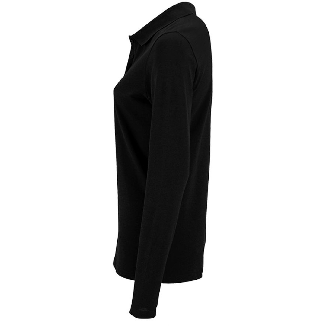 Рубашка поло женская с длинным рукавом Perfect LSL Women черная, XL