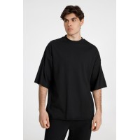 Футболка оверсайз унисекс T9, черная, размер XS/S