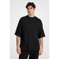 Футболка оверсайз унисекс T9, черная, размер XS/S