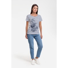 Футболка женская Grand Granat New, белая с синим, XS