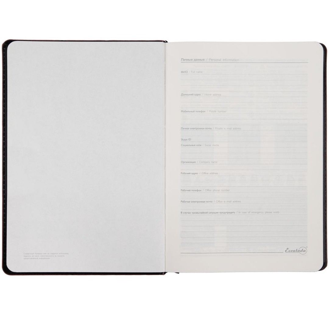 Ежедневник Alanis, недатированный, черный с красным