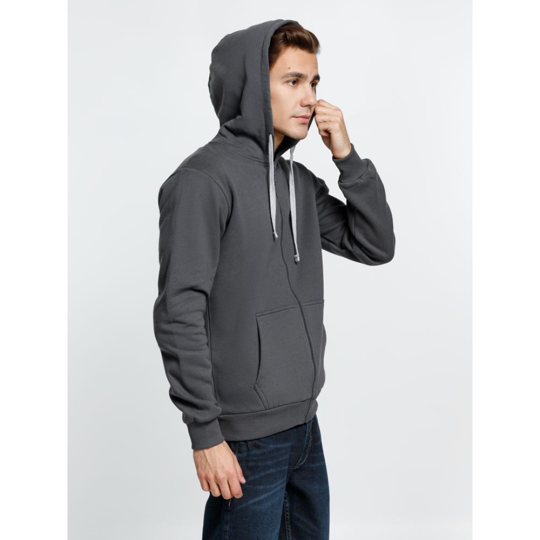 Толстовка на молнии с капюшоном Siverga Heavy, темно-серая (графит), размер XS