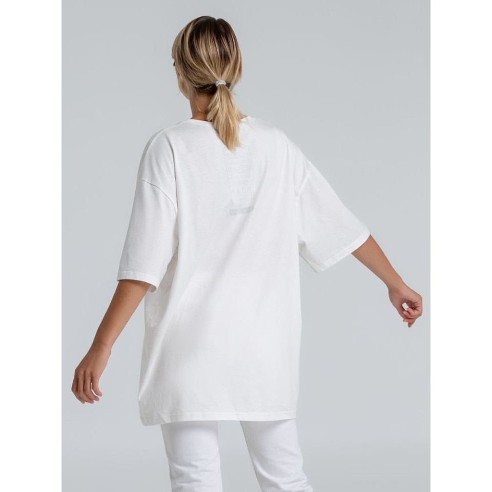 Футболка оверсайз «Чистая соль», молочно-белая, XS/S (44-46)