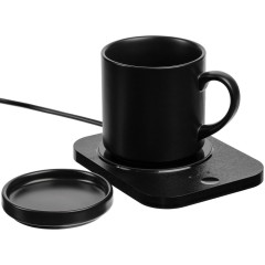 Кружка с подогревом и беспроводной зарядкой dualBase plus, черная