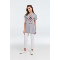 Футболка «Жар-птица», серый меланж, S