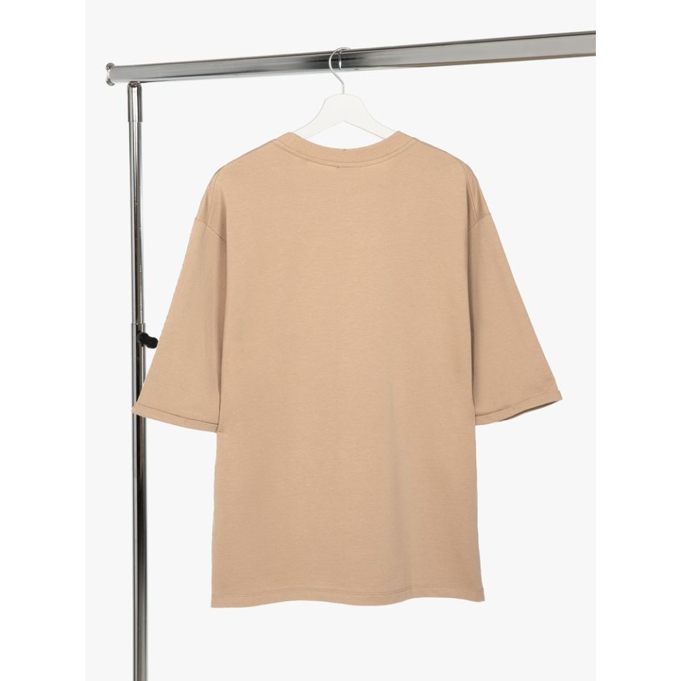 Футболка оверсайз унисекс Kosmos 2.0, бежевая, размер XS/S
