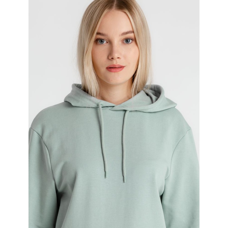 Толстовка с капюшоном унисекс Hoodie, серо-зеленая, S