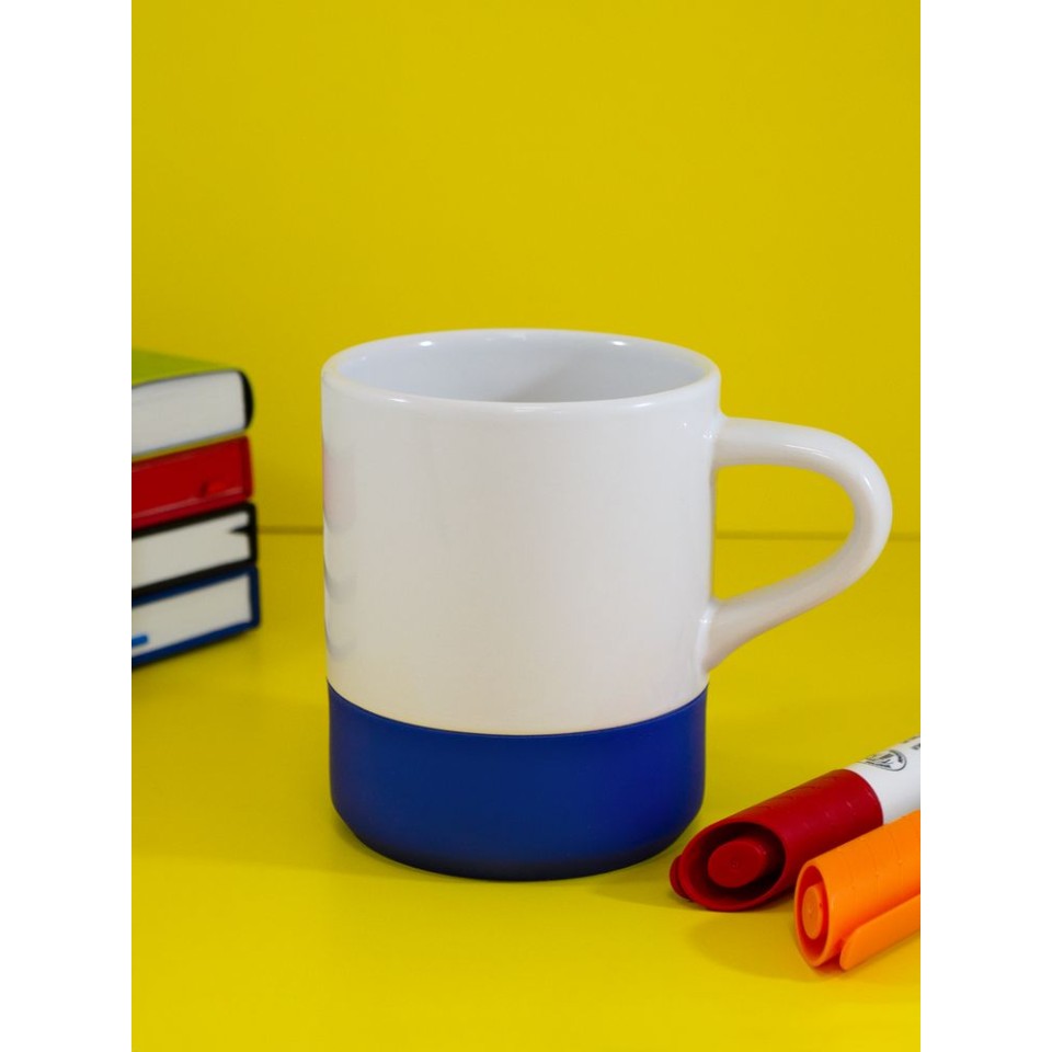 Кружка с силиконовой подставкой Protege , синяя