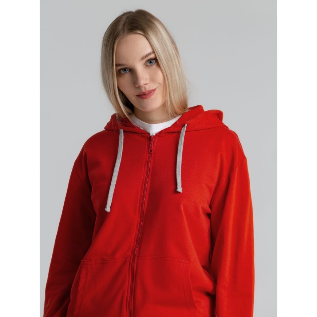 Толстовка на молнии с капюшоном Unit Siverga, красная