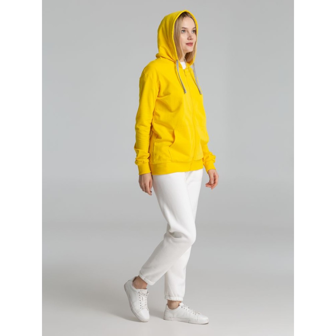 Толстовка на молнии с капюшоном Unit Siverga, желтая
