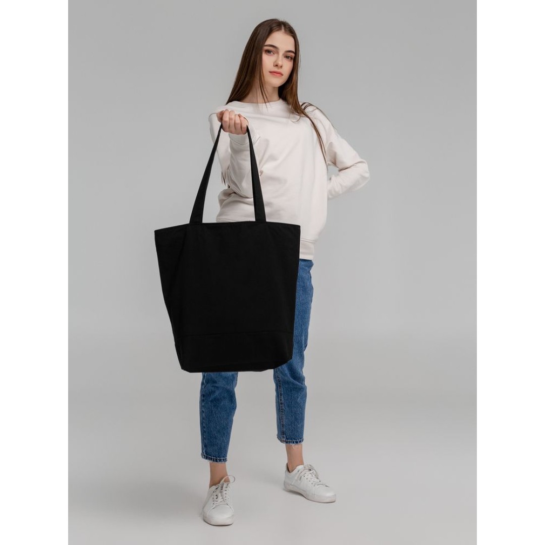 Сумка для покупок на молнии Shopaholic Zip, черная