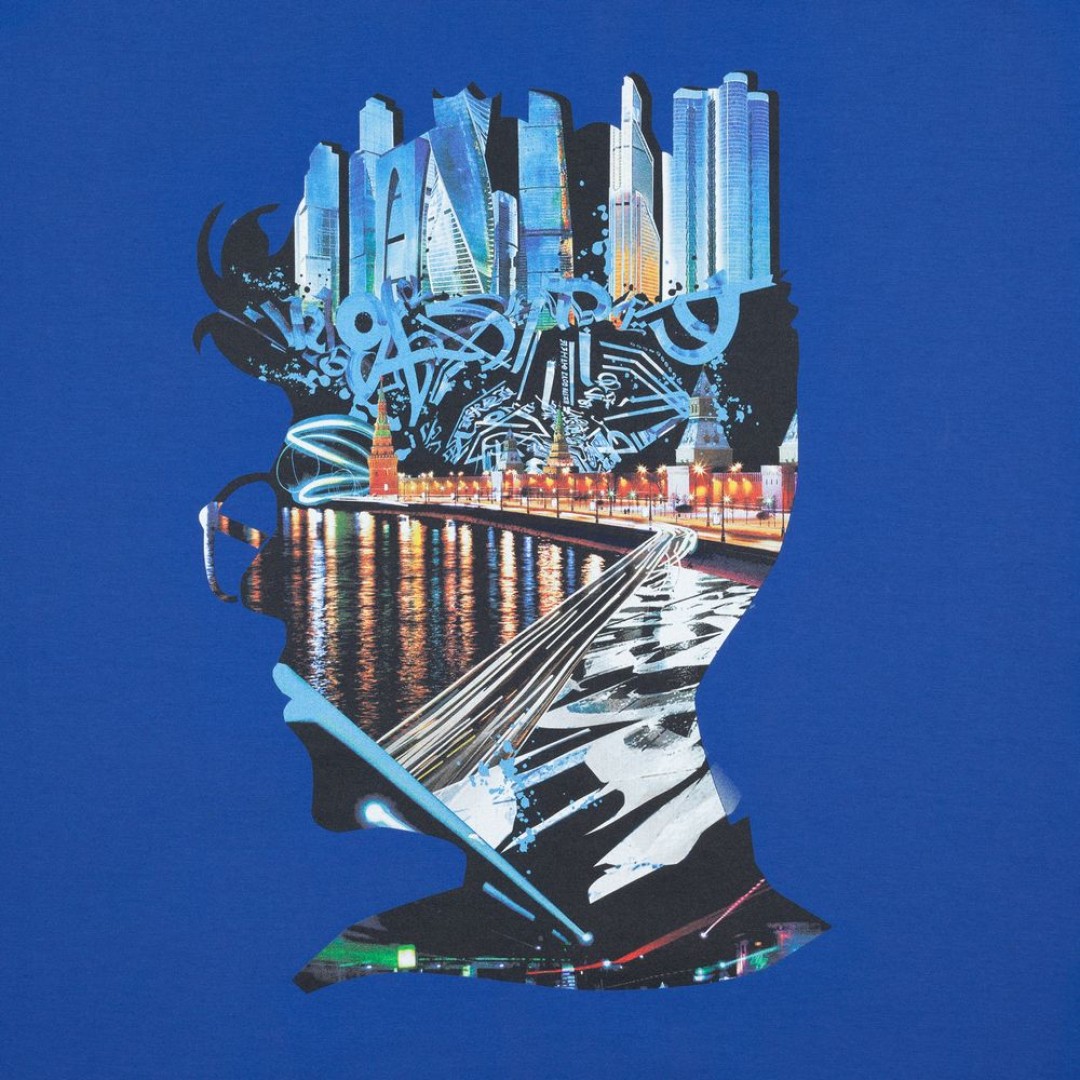 Футболка Moscow Boy, ярко-синяя, S