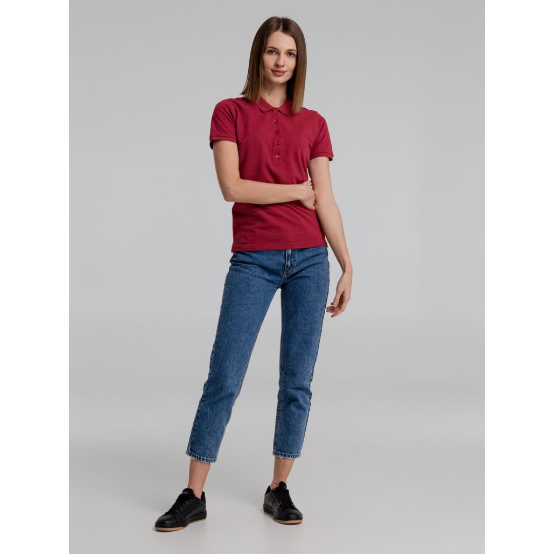 Рубашка поло женская Neptune вишнево-красная, S