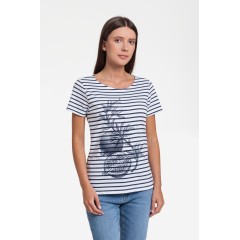 Футболка женская Grand Granat New, белая с синим, XS