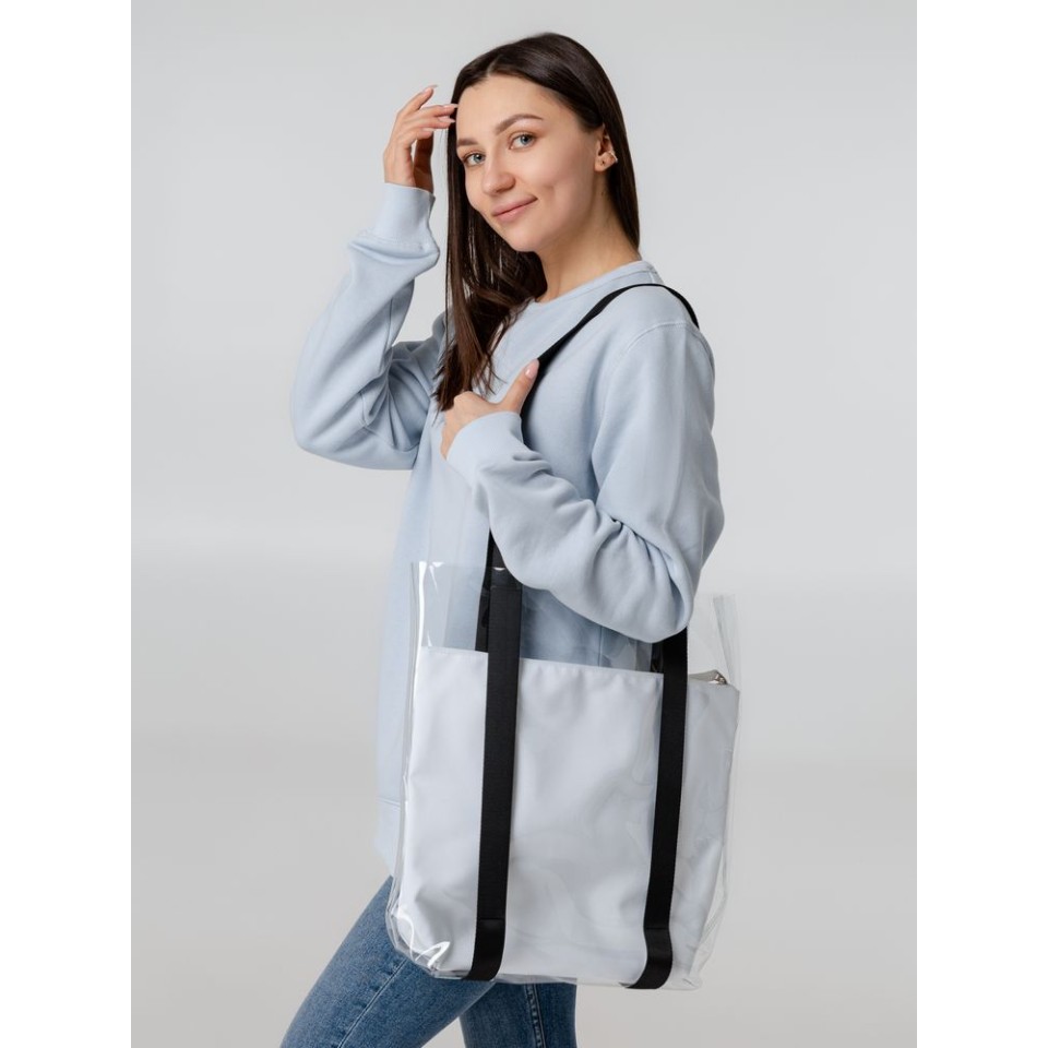 Шопер Clarity с голубым органайзером, прозрачный